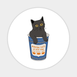 NYC Bodega Cat in Greek Coffee Cup Magnet